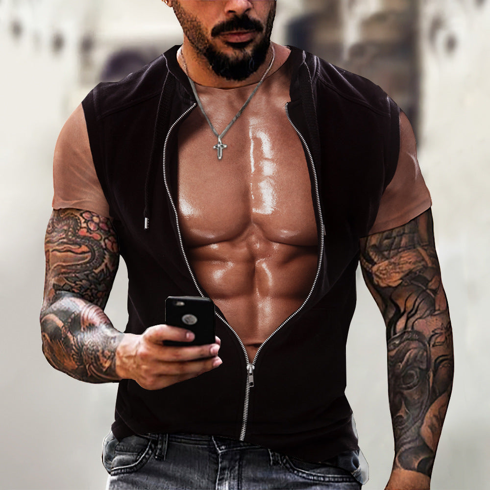 Jaw Dropping funny Muscle 3 D Digital Printed T-Shirt Angelwarriorfitness.com