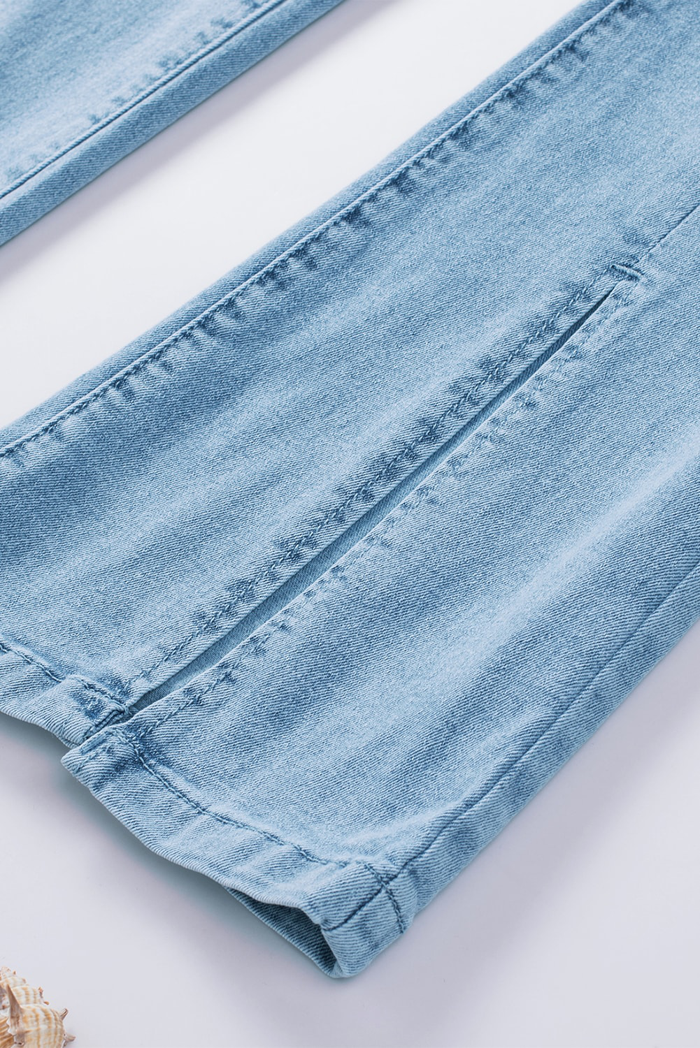 Sky Blue High Waist Seamed Split Flare Jeans Angelwarriorfitness.com