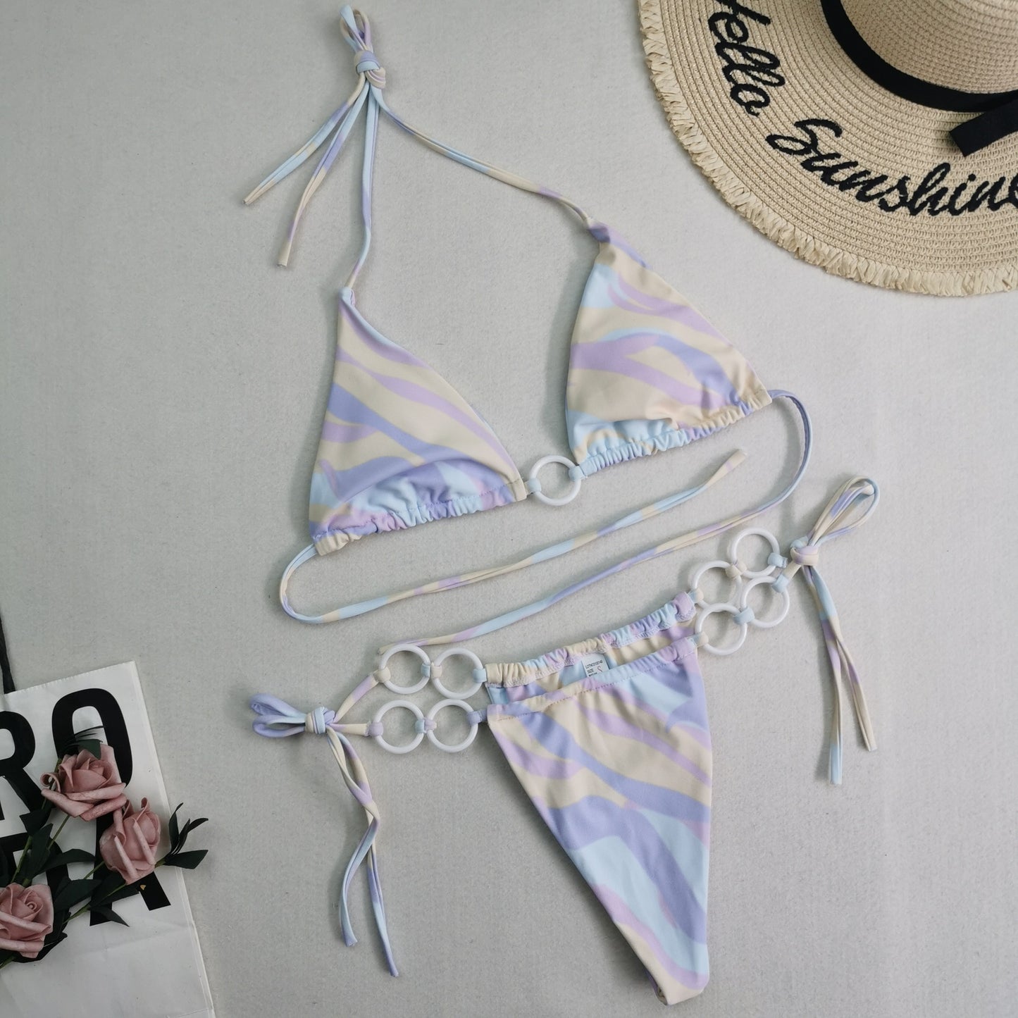 New Women's Split Bikini Double Fabric Lace-up Swimwear Angelwarriorfitness.com