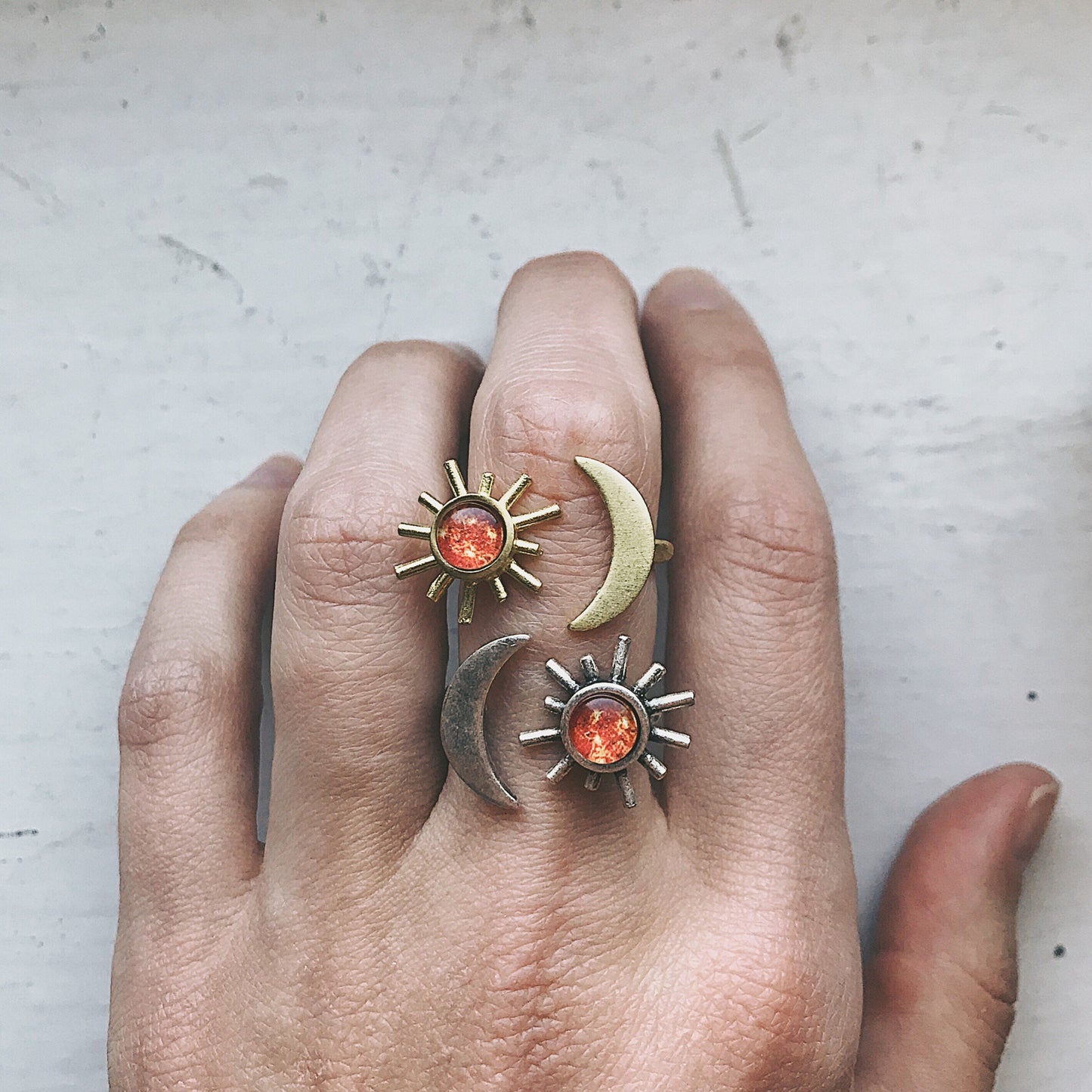 Sun and Moon Sculptural Statement Ring Angelwarriorfitness.com