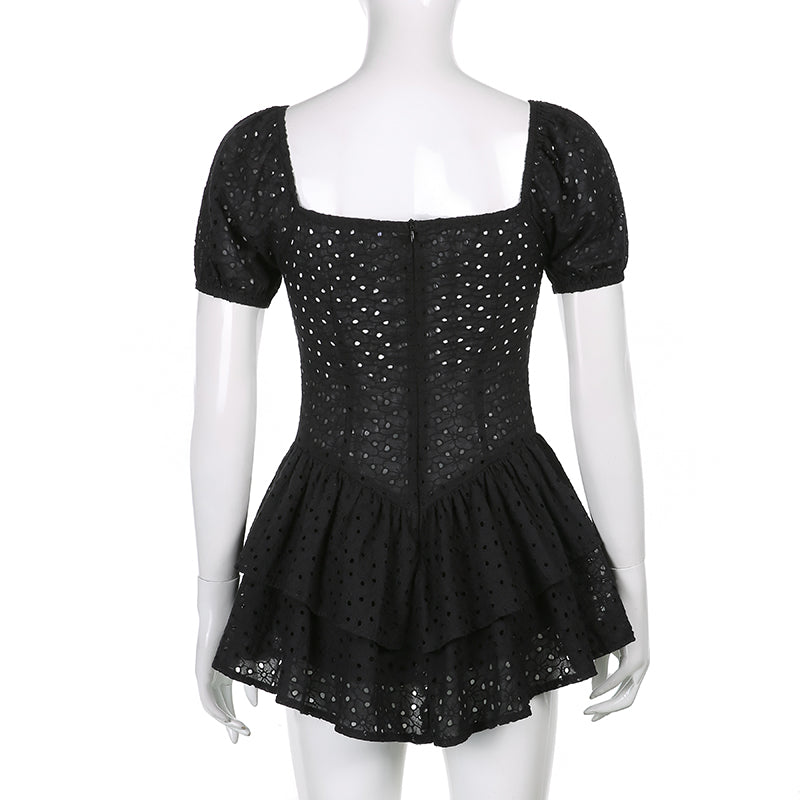 V Neck Ruffles Pleated Dress Angelwarriorfitness.com