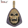 New Fashion Iced Out Skeletor Pendant Necklace With Tennis Chain Copper Hip Hop Gold Silver Color Mens/Women Charm Chain Jewelry Angelwarriorfitness.com