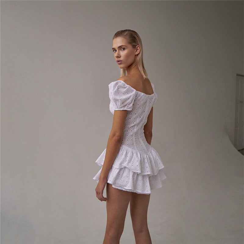V Neck Ruffles Pleated Dress Angelwarriorfitness.com