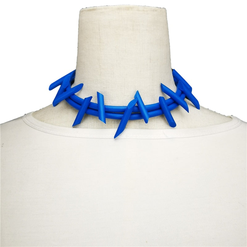 UKEBAY New Gothic Pendant Necklaces Women Punk Sweater Chains 3 Necklaces Strange Jewelry Handmade Rubber Jewelry Torques Rope Angelwarriorfitness.com