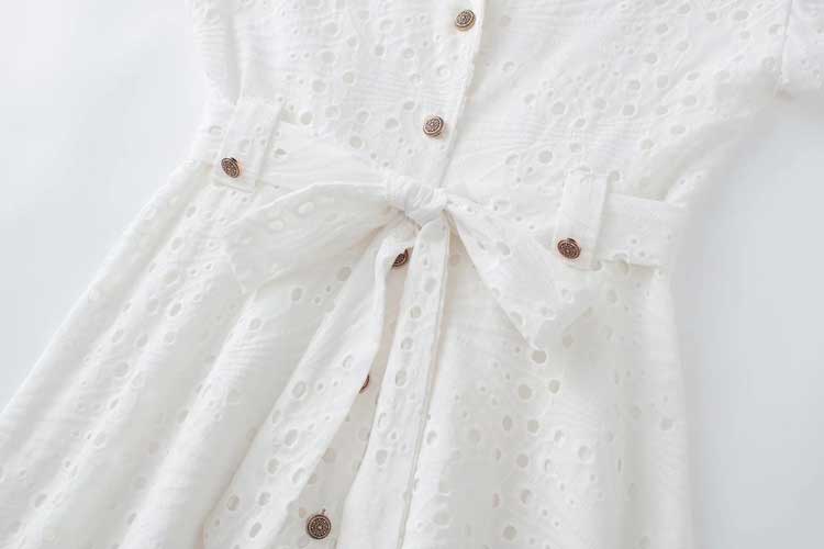 SHIRT DRESS CUTWORK EMBROIDERY White Summer Dress Angelwarriorfitness.com