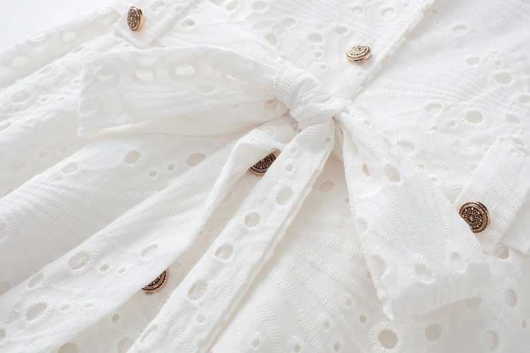 SHIRT DRESS CUTWORK EMBROIDERY White Summer Dress Angelwarriorfitness.com