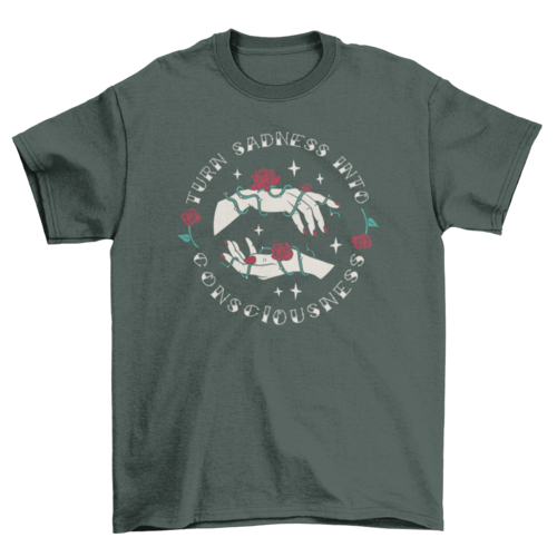 Hands with roses tattoo t-shirt Angelwarriorfitness.com