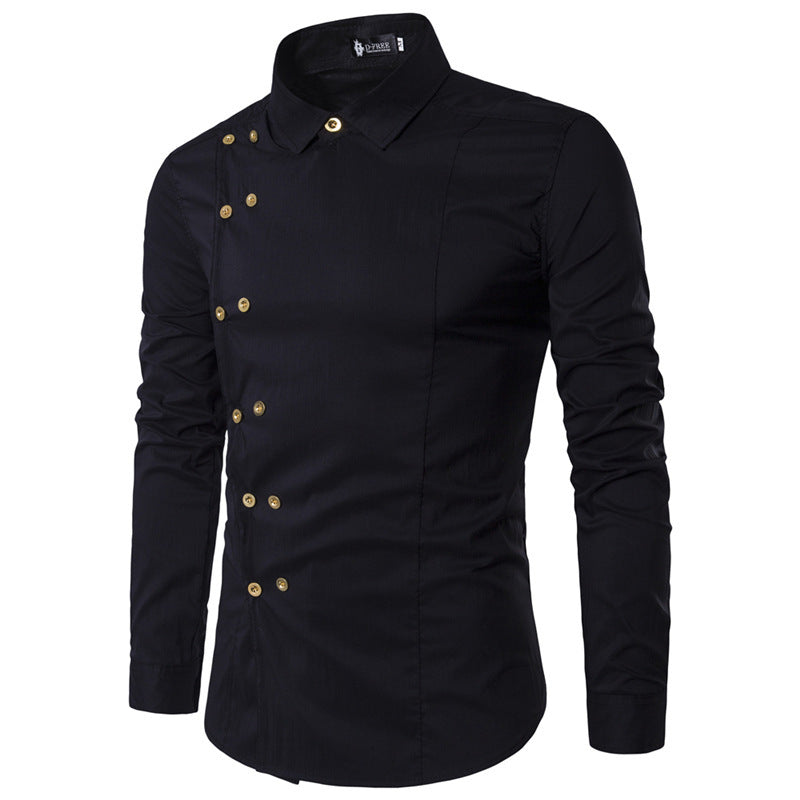 Double-breasted Long Sleeve Shirt Angelwarriorfitness.com