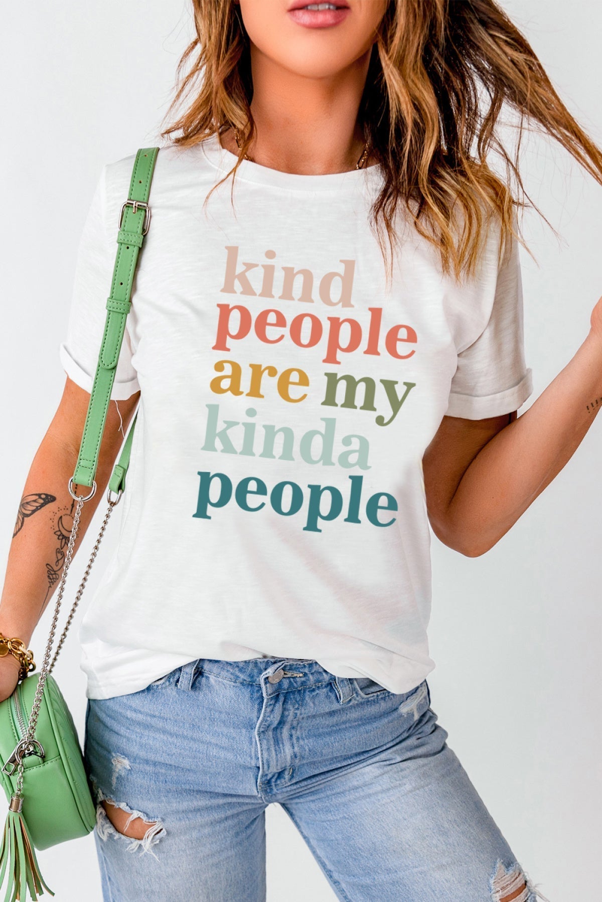 Letters Graphic Print Round Neck Short Sleeve T Shirt Angelwarriorfitness.com
