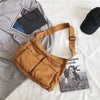 Men And Women Canvas Messenger Bag Student Street Large Capacity Multi Pockets Shoulder Bags Angelwarriorfitness.com