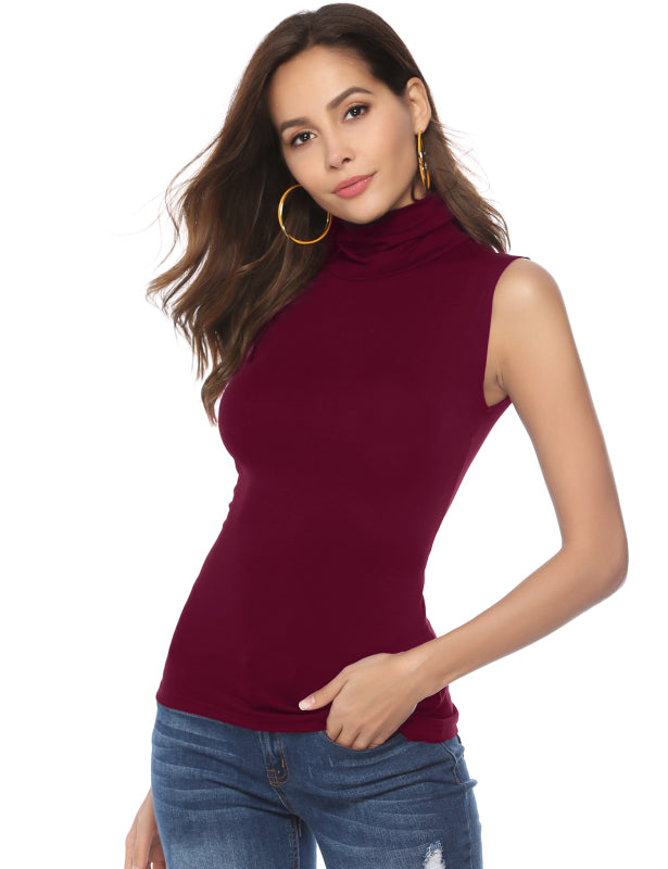 Fashion All-Match Casual Ladies High Neck Top Angelwarriorfitness.com