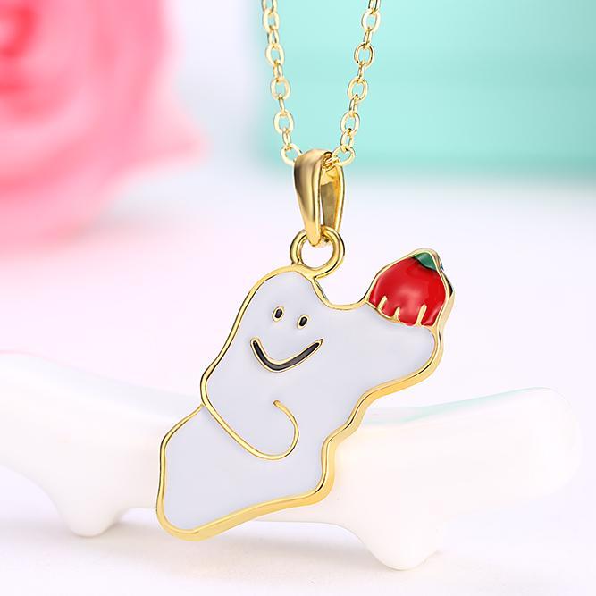 Halloween Ghost Necklace in 18K Gold Plated ITALY Made Angelwarriorfitness.com