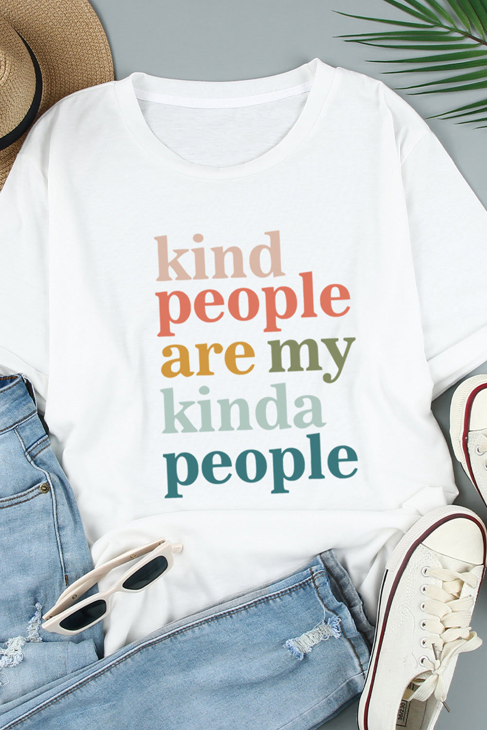 Letters Graphic Print Round Neck Short Sleeve T Shirt Angelwarriorfitness.com