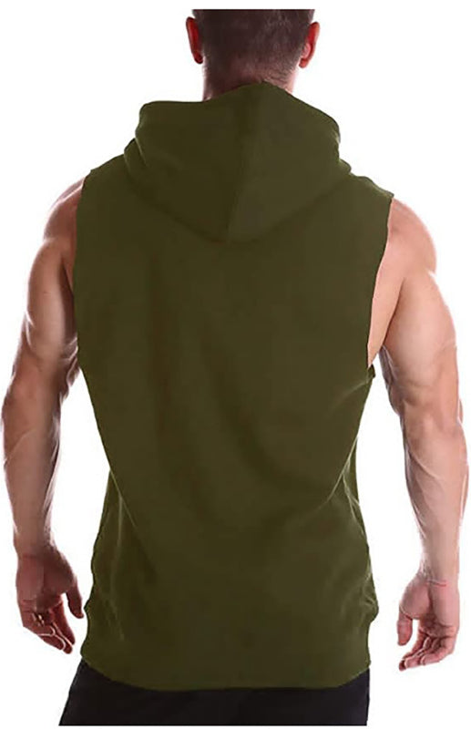 Men's Pullover Hooded Casual Sleeveless Tank Top Angelwarriorfitness.com