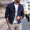 Mens Slim Fit Denim Lapel Jacket Angelwarriorfitness.com