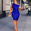 Women's One Shoulder Sleeveless Hip Wrap Dress Angelwarriorfitness.com