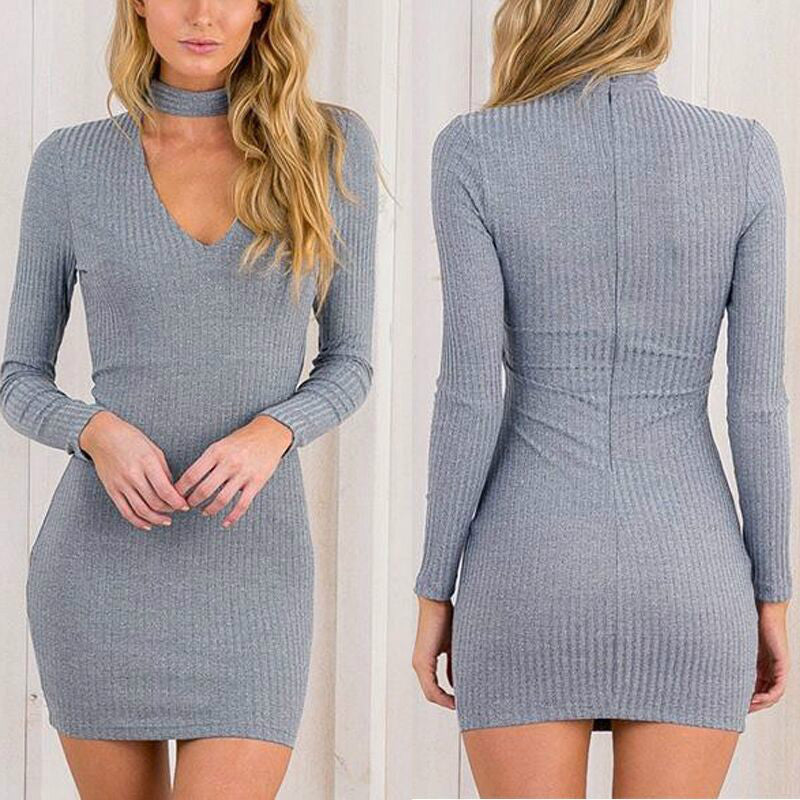 Sexy Party Dress V-neck Lady Bodycon Angelwarriorfitness.com