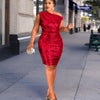 Women's One Shoulder Sleeveless Hip Wrap Dress Angelwarriorfitness.com