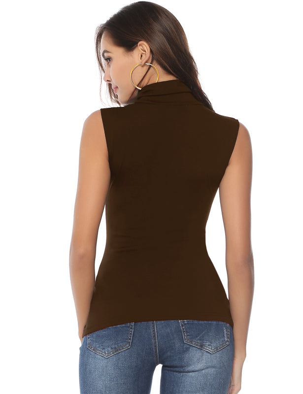 Fashion All-Match Casual Ladies High Neck Top Angelwarriorfitness.com