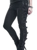 High waisted Jeans with a one leg lace hollow out Angelwarriorfitness.com
