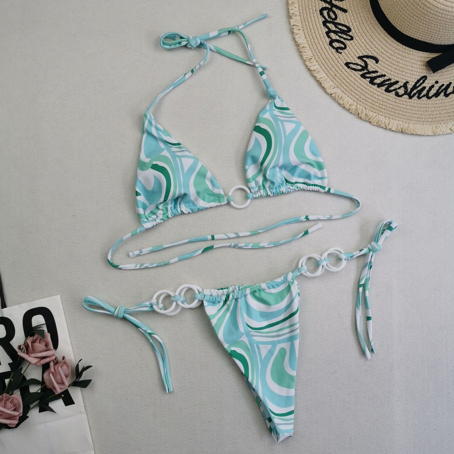 New Women's Split Bikini Double Fabric Lace-up Swimwear Angelwarriorfitness.com