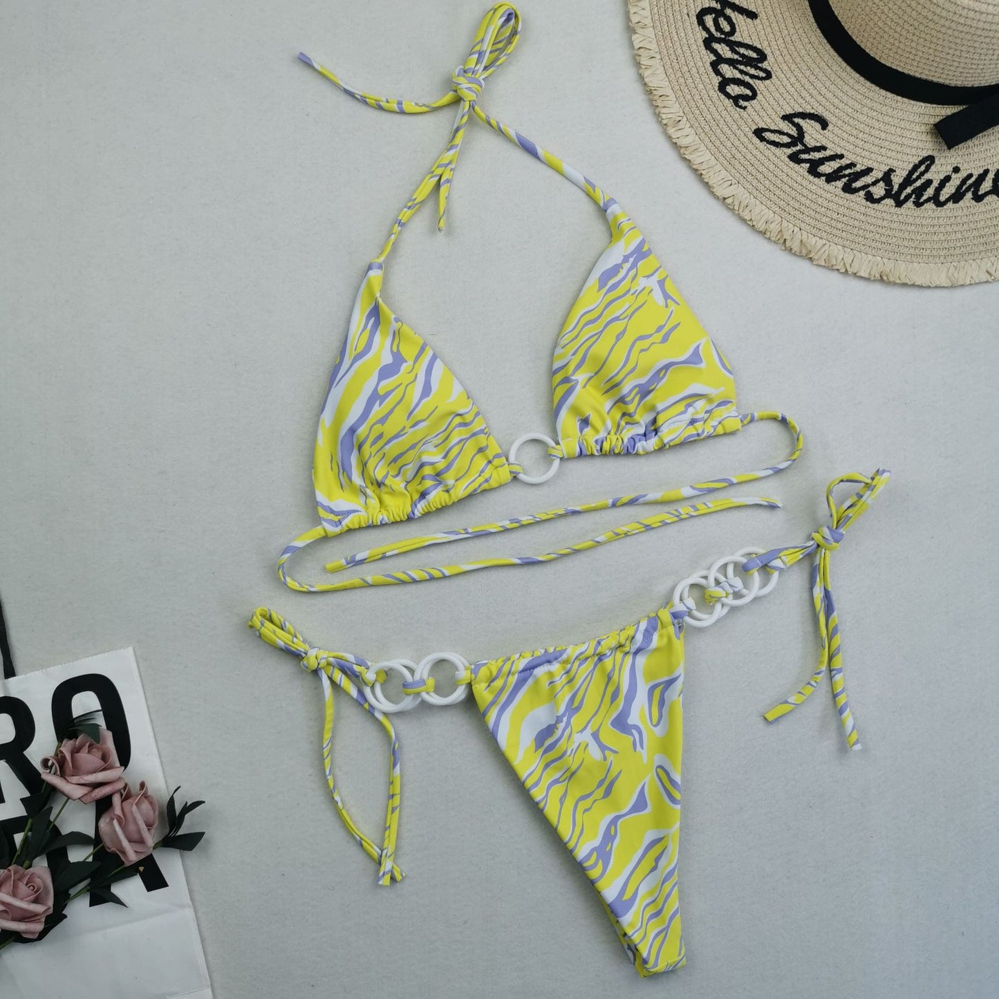 New Women's Split Bikini Double Fabric Lace-up Swimwear Angelwarriorfitness.com