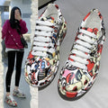 Women's Fashion Platform Casual Shoes Painted Sneakers Angelwarriorfitness.com