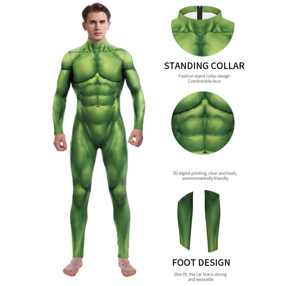 Cosplay Costume Muscle 3D Printing Male Long Sleeve Halloween Carnival Jumpsuits Angelwarriorfitness.com