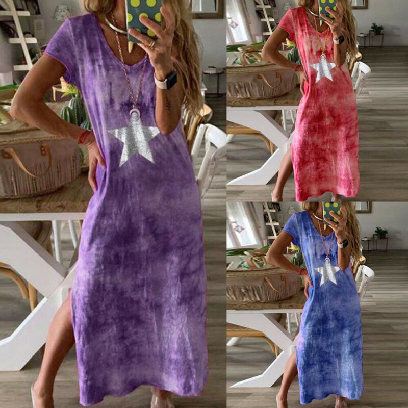 Printed tie-dye dress