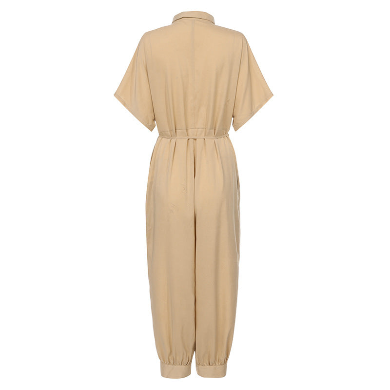 Retro jumpsuit button jumpsuit Angelwarriorfitness.com