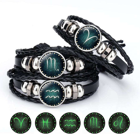 12 Zodiac Sign Glow In The Dark Bracelet Angelwarriorfitness.com