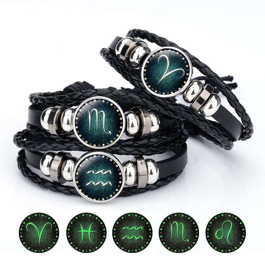 12 Zodiac Sign Glow In The Dark Bracelet Angelwarriorfitness.com