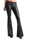 Lace-up Leather Stretch Leggings Flare pants Female Angelwarriorfitness.com