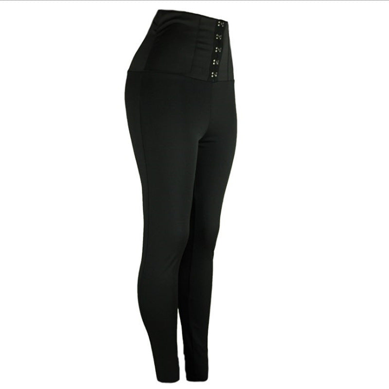 Fashion High Waist Black Color  Length Pants Trousers Angelwarriorfitness.com
