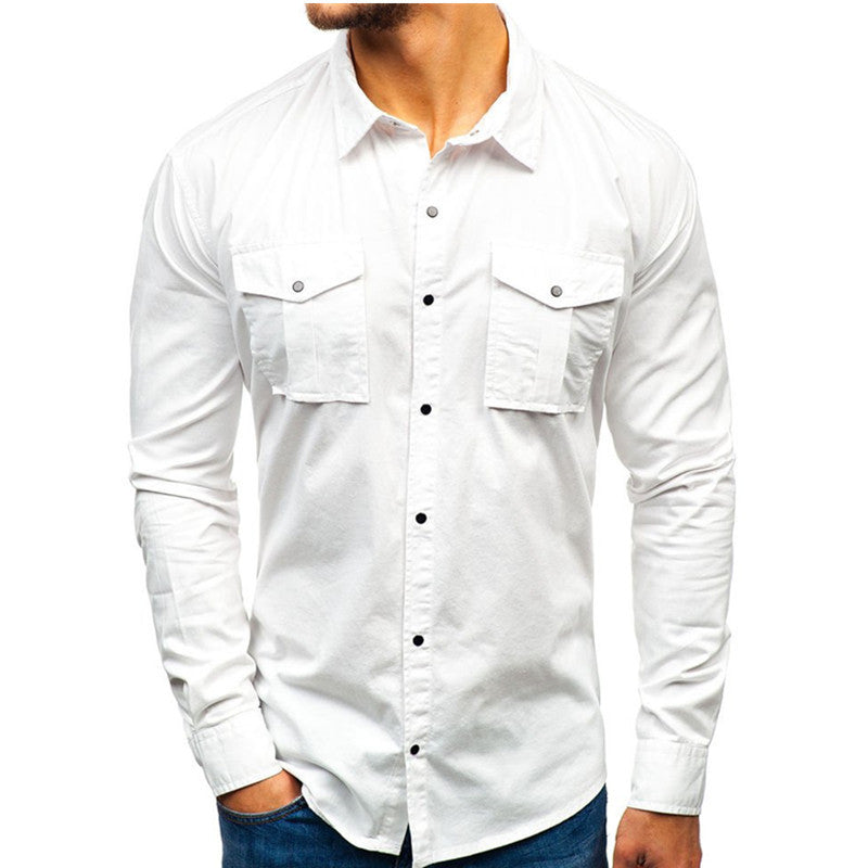 Men Autumn Winter Long Sleeve Blouse Man Cotton Shirt Angelwarriorfitness.com