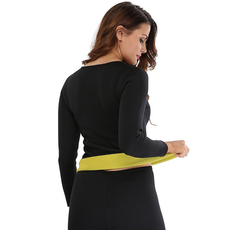 Sweat-Sculpting Long-sleeved Body Tummy Sportswear Angelwarriorfitness.com