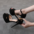Stiletto High Heels Women's Fish Mouth Platform Sandals Angelwarriorfitness.com