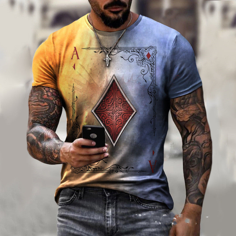 Playing Card Printing Men's T-Shirt Top Angelwarriorfitness.com