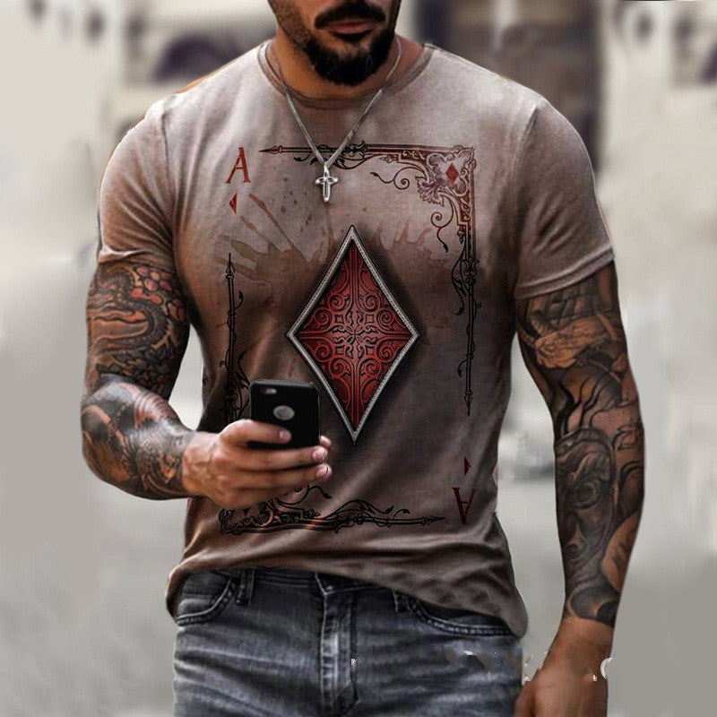 Playing Card Printing Men's T-Shirt Top Angelwarriorfitness.com