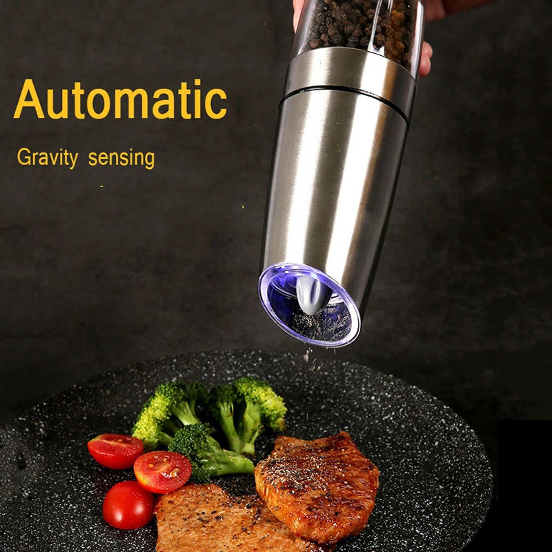 Electric Gravity Pepper Grinder Salt Grinder  Adjustable Coarseness Angelwarriorfitness.com