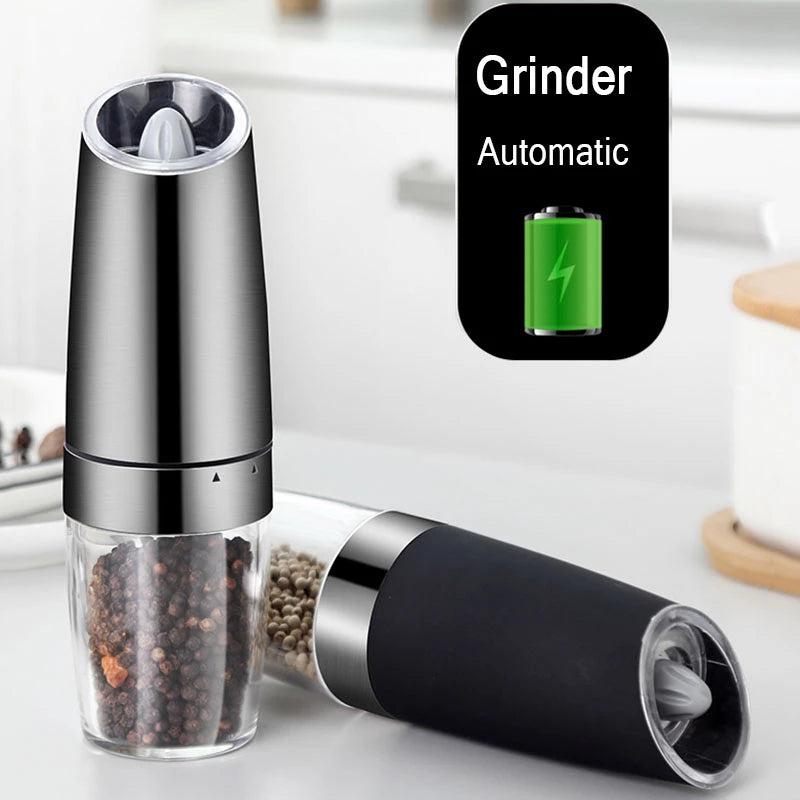 Electric Gravity Pepper Grinder Salt Grinder  Adjustable Coarseness Angelwarriorfitness.com