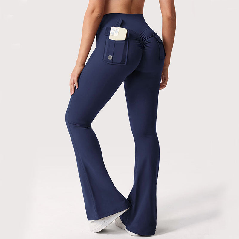 Cargo Pocket Elastic High Waist Workout Women's Summer Workout Sports Yoga Running Hip Raise Angelwarriorfitness.com