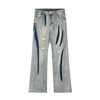 Men's Patchwork Ripped Wide-legged Jeans Angelwarriorfitness.com