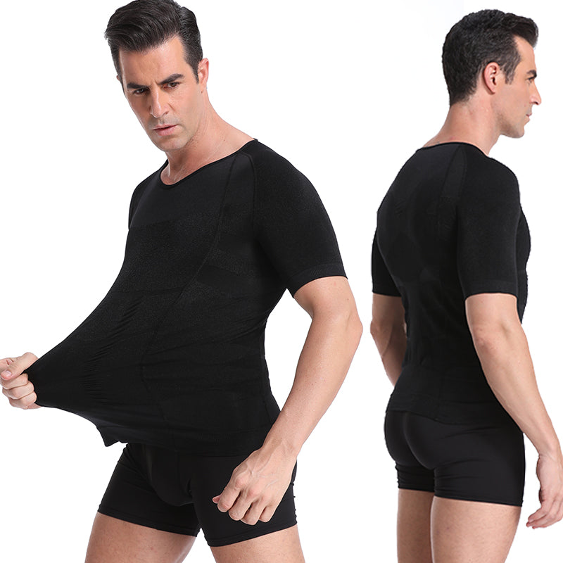 140D Men's Vest Shapewear Men Body Toning T-Shirt Slimming Body Shaper Corrective Posture Belly Control Compression Man Modeling Underwear Corset Angelwarriorfitness.com