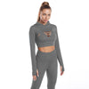 3pcs Sports Suits Long Sleeve Hooded Top Hollow Design Camisole And Butt Lifting High Waist Seamless Fitness Leggings Sports Gym Outfits Clothing Angelwarriorfitness.com