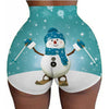 Women's Christmas sports legging shorts hip-lifting yoga pants plus size Angelwarriorfitness.com