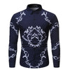 New Mens Long Sleeve Shirts Slim Fit Casual Shirt For Men Flower Shirt Angelwarriorfitness.com