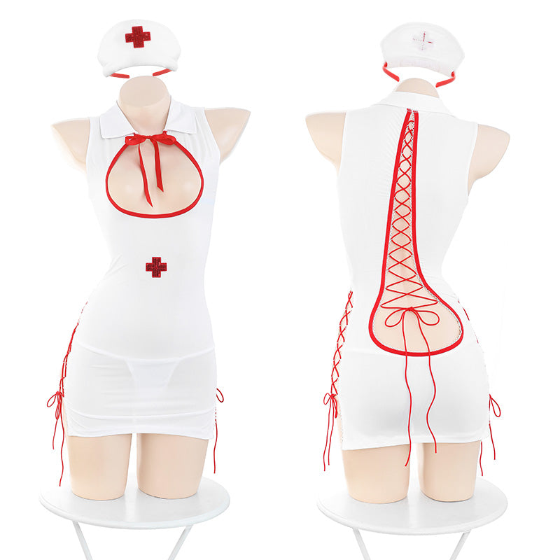 Women's Fashion Hollow Lacing Nurse Suit Angelwarriorfitness.com
