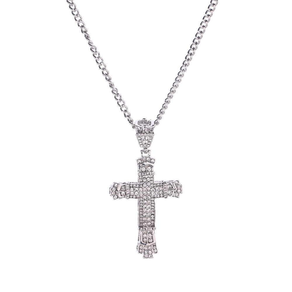 Iced Out Mens Cross Necklace Angelwarriorfitness.com