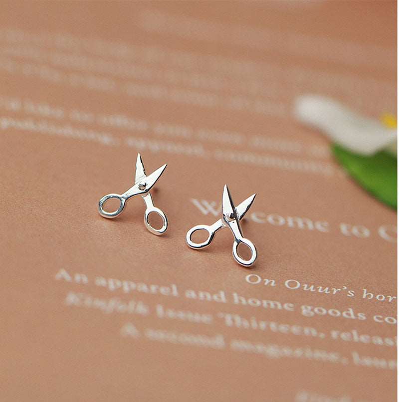 925 STERLING CUTE Small Scissors SILVER EARRINGS Angelwarriorfitness.com